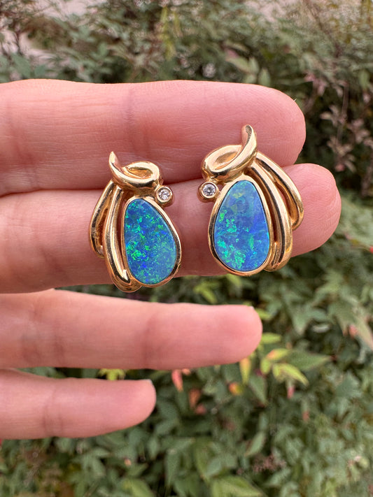 14k Opal Studs