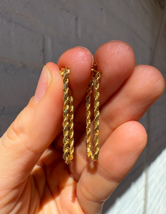 14k Rope Earrings