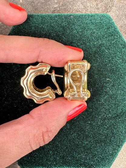 14k Scalloped Earrings