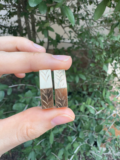 14k hexagon hoops