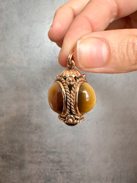 14k Tiger's Eye Pendant, circa 1960s