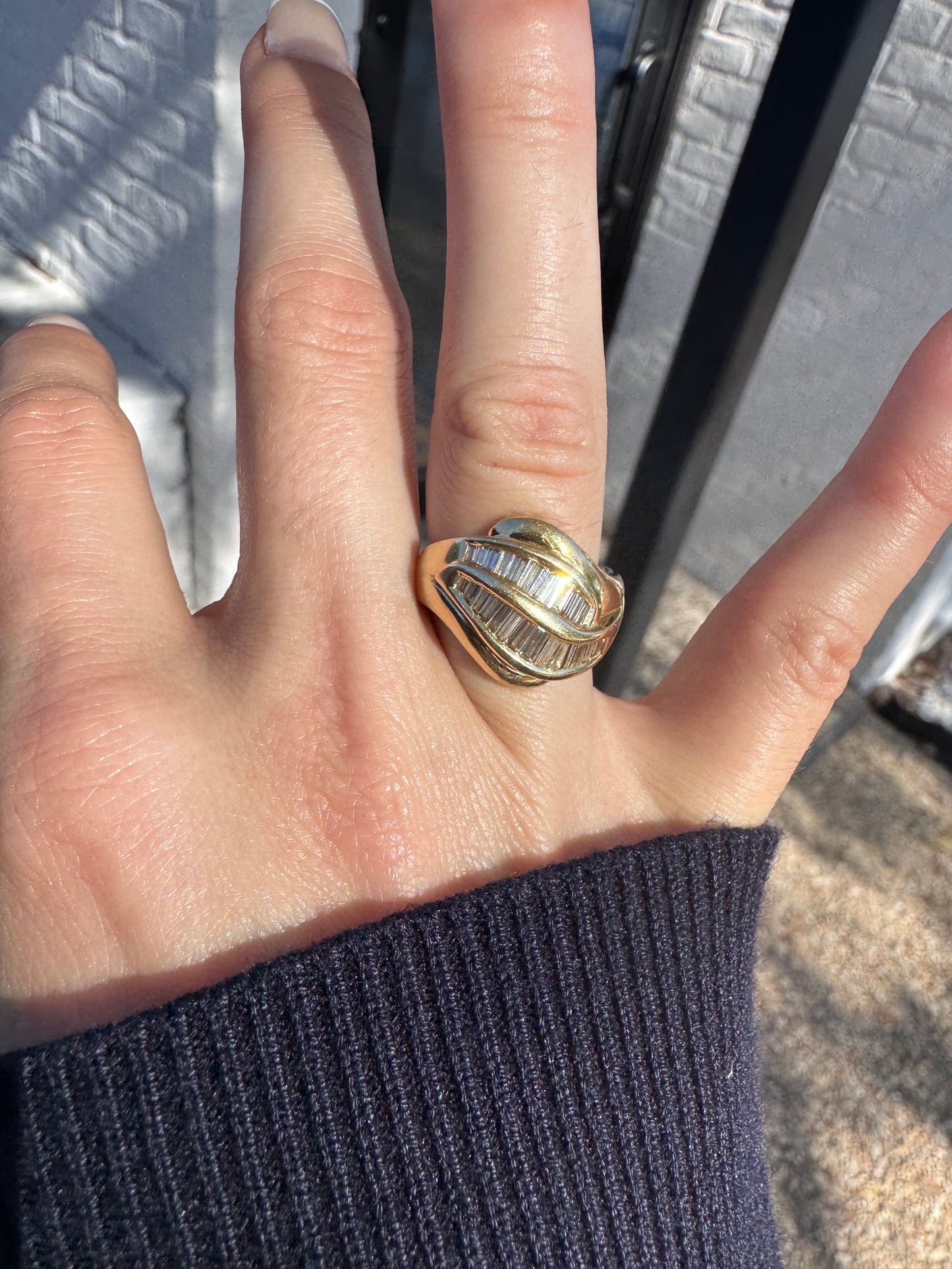 14k Baguette Diamond Ring