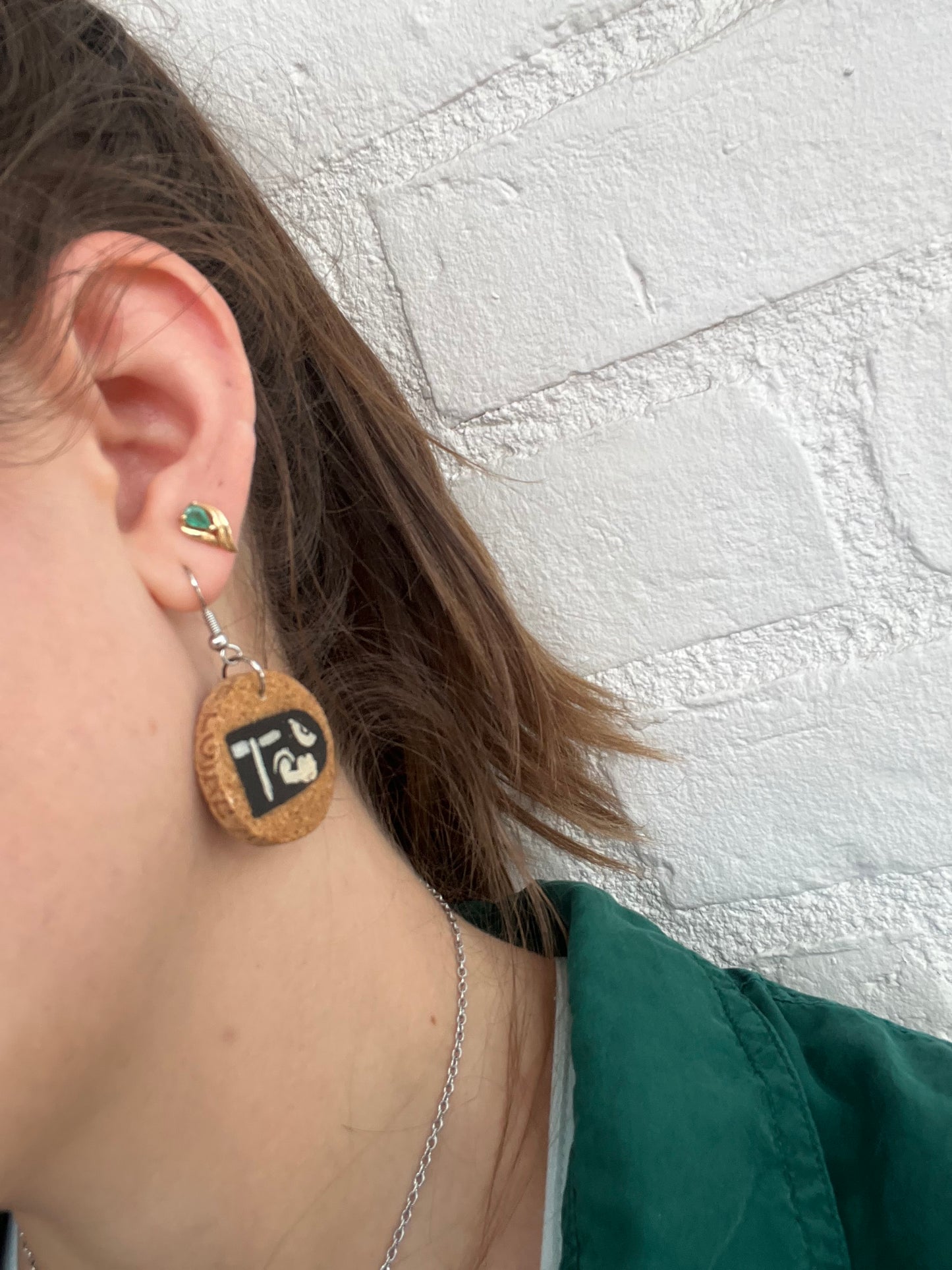 14k Emerald Tear Studs