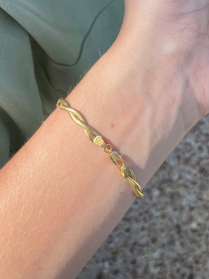 14k Snake Bracelet-6.5", Uno-A-Erre