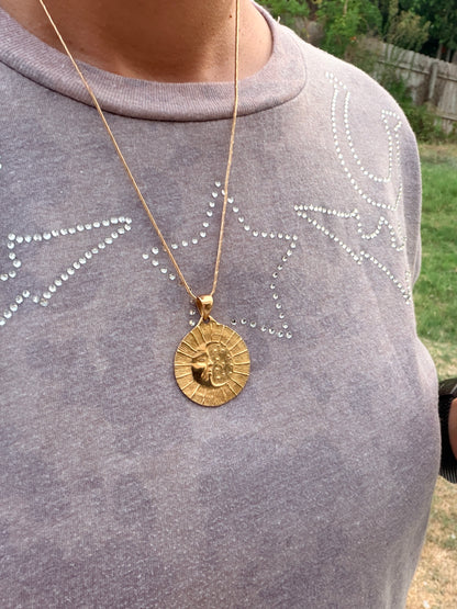 18k Moon and Sun Medallion