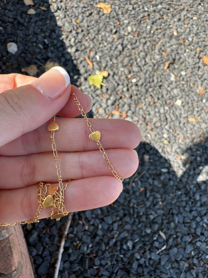 14K Long Heart Chain