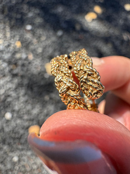 14k Garnet Rope Ring