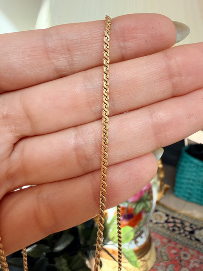 18k "S" link chain, 19.5"