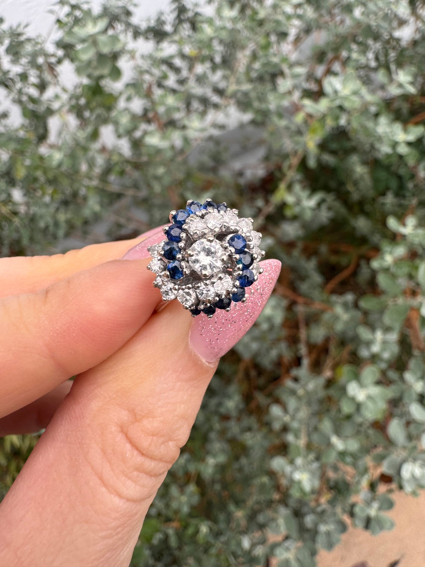 14k Sapphire and Diamond Ring, size 5.25