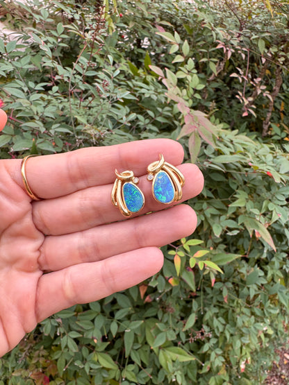 14k Opal Studs