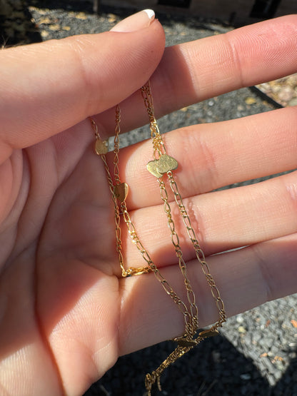 14K Long Heart Chain