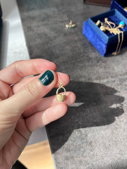 14k basket earrings