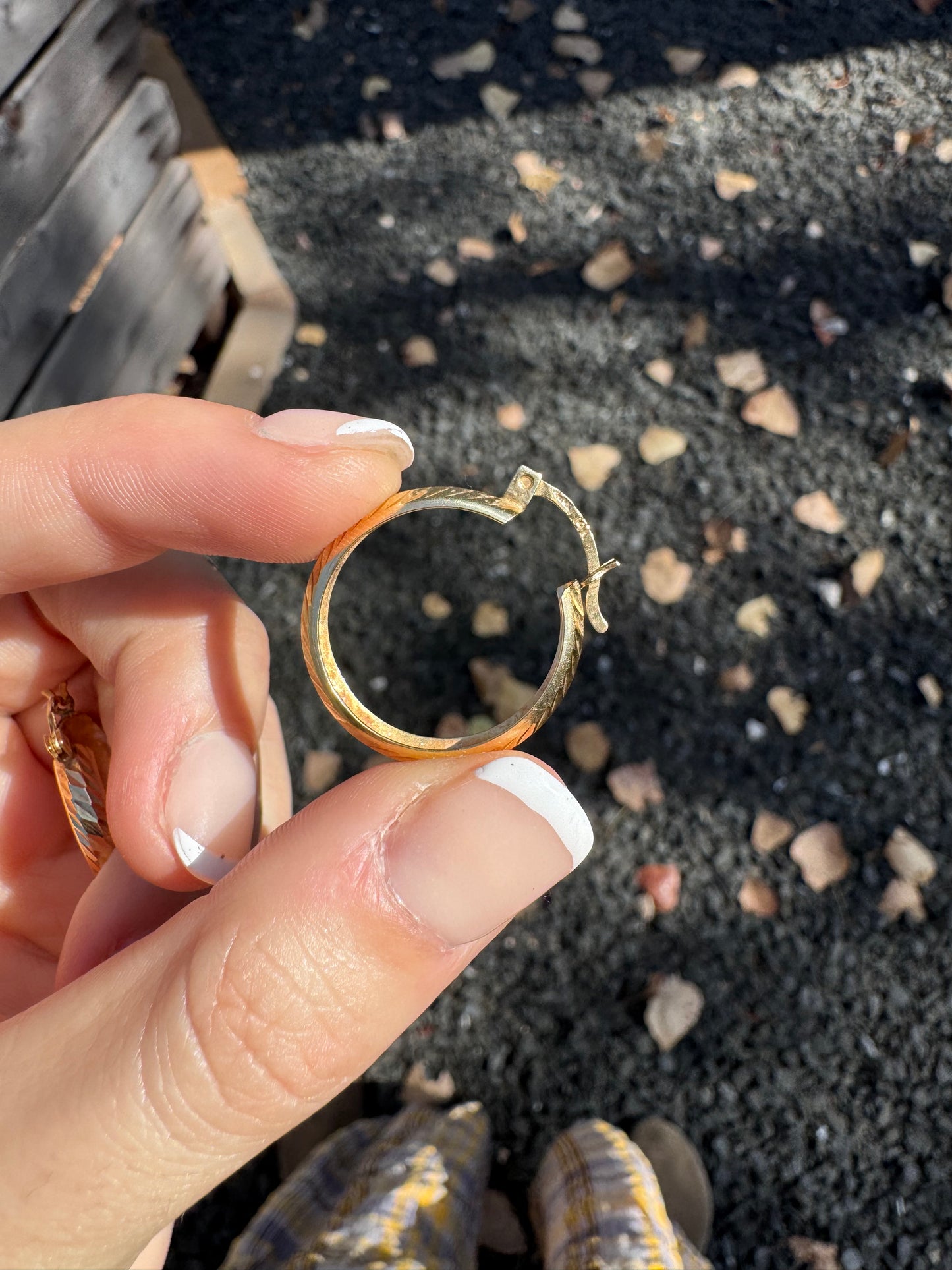 14k Diamond Cut Hoops