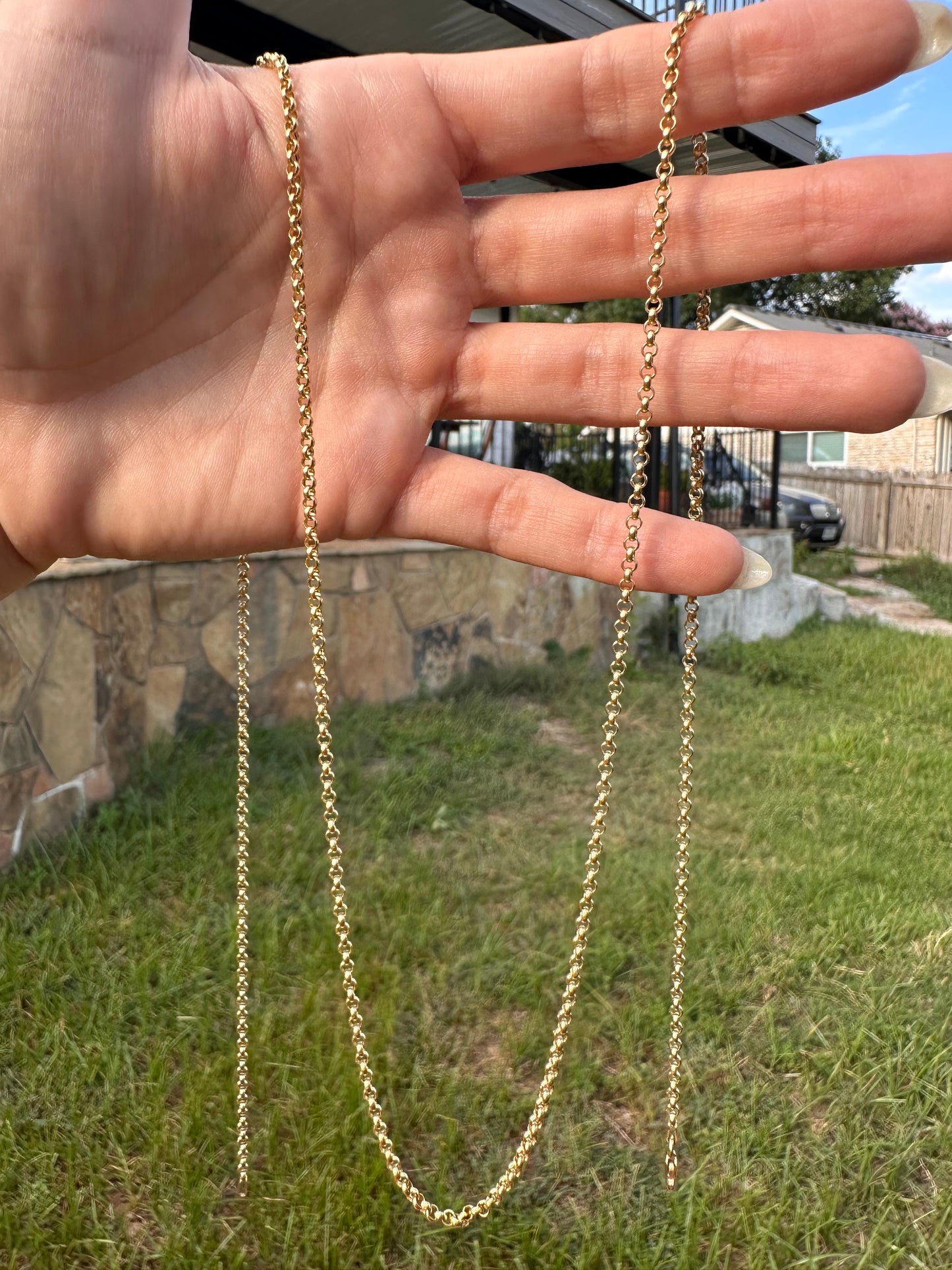 14k Rolo Link Chain, 34"