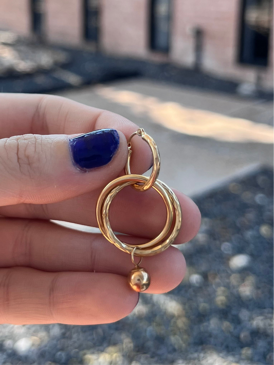 14k Mini Hoops with Removable Dangles