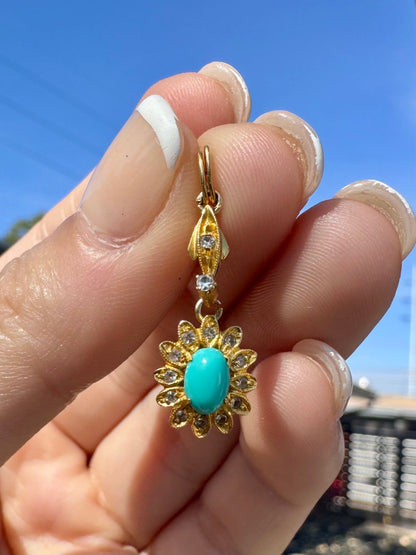 18k Turquoise Charm