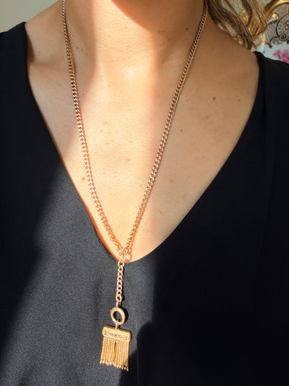 14k Antique Watch Chain, Curb Link
