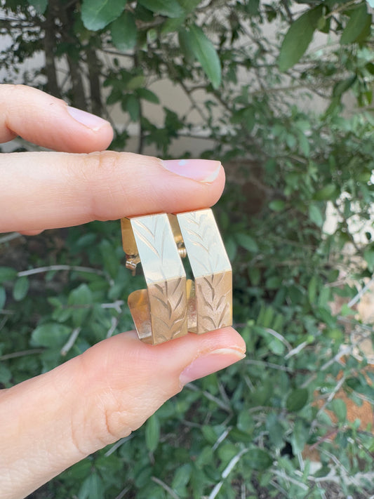 14k hexagon hoops