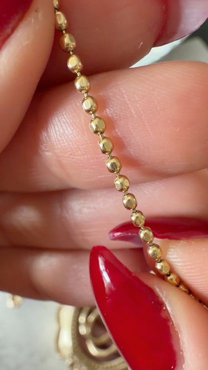 18k bead bracelet, 7.25"