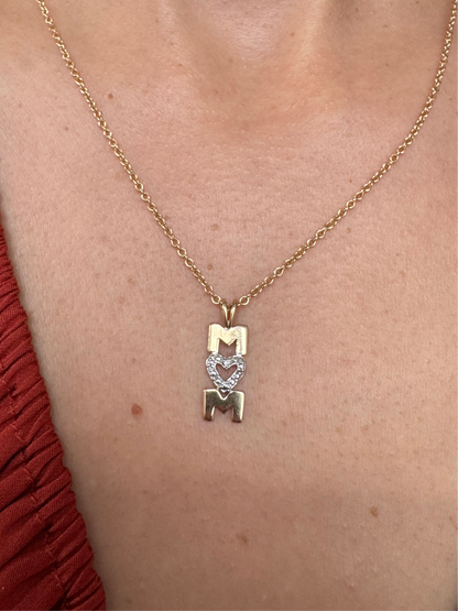 14k MOM charm
