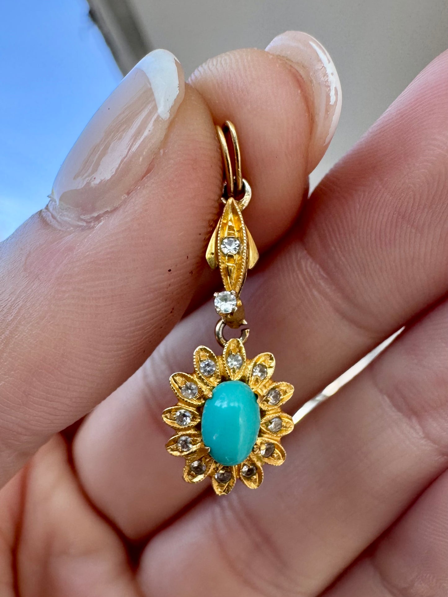 18k Turquoise Charm