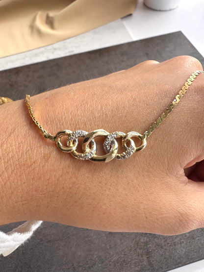 14k Interlocking Circles Chain