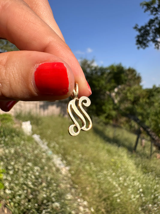 14k "N" charm