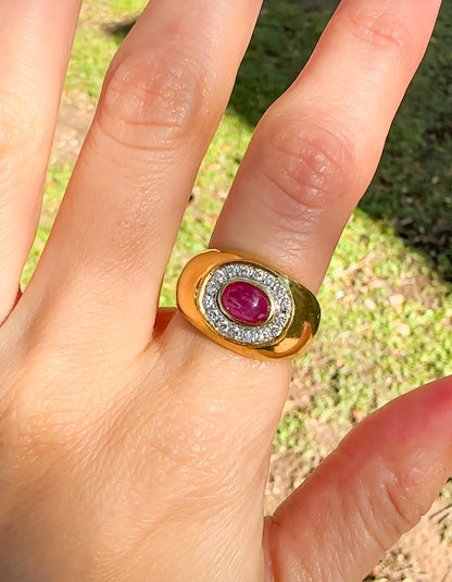 18k ruby cabochon ring