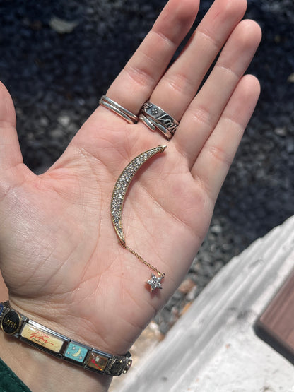 14k moon/star charm