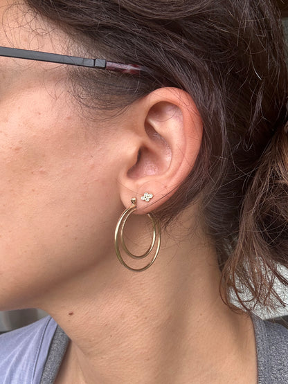 14k Double Layer Hoops