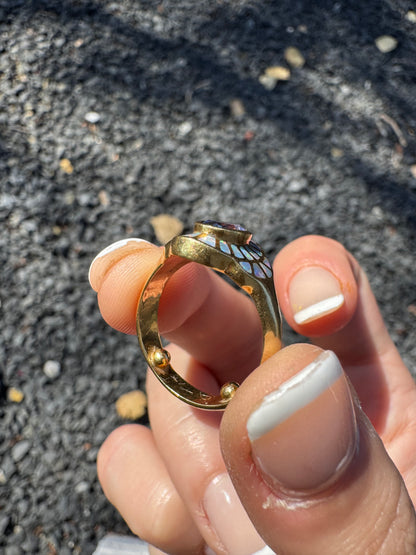 18k Tanzanite Ring with Opals