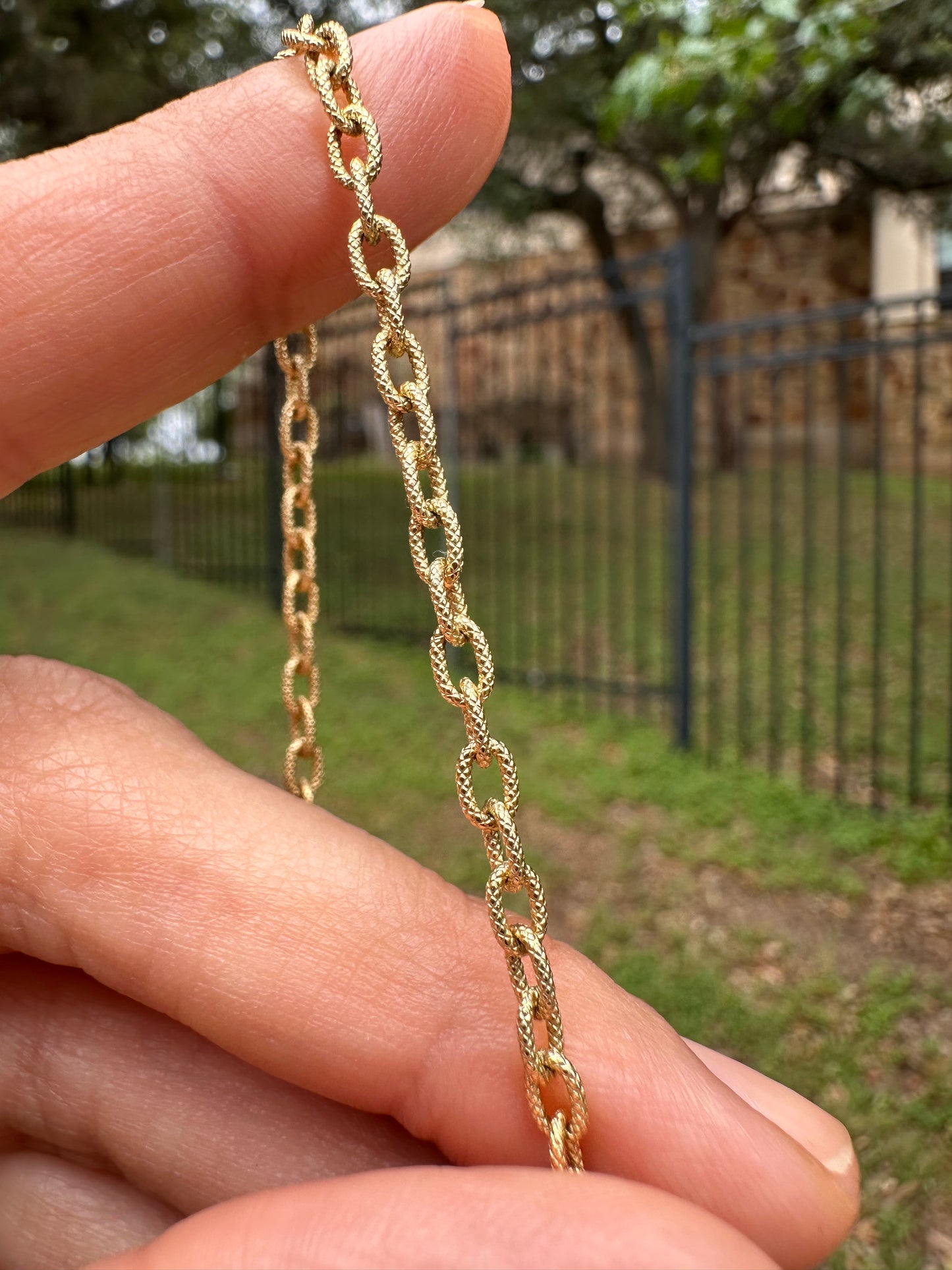 14k paperclip chain-30"
