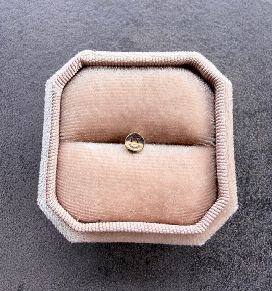 14k Smiley Face Earring-Single Stud