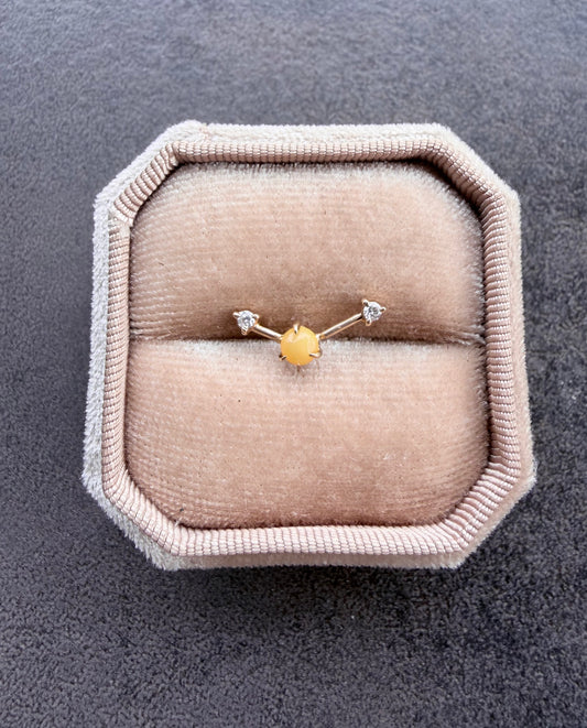 14k Opal and Diamond Earrings-Single Earring