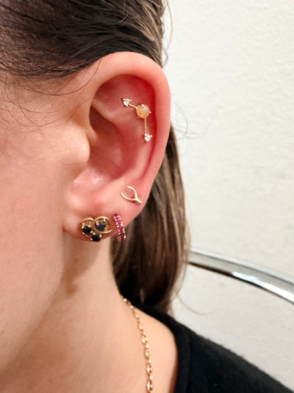 14k Opal and Diamond Earrings-Single Earring