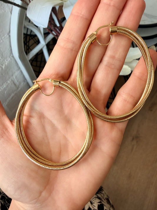 14k Italian Mesh hoops