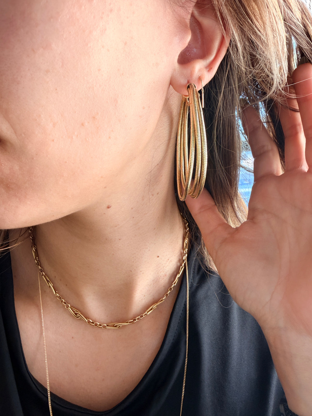 14k Italian Mesh hoops