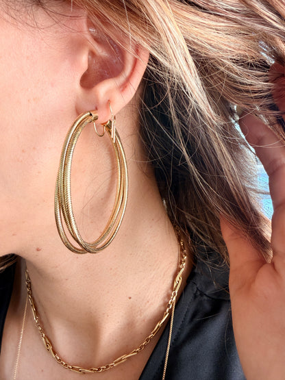 14k Italian Mesh hoops