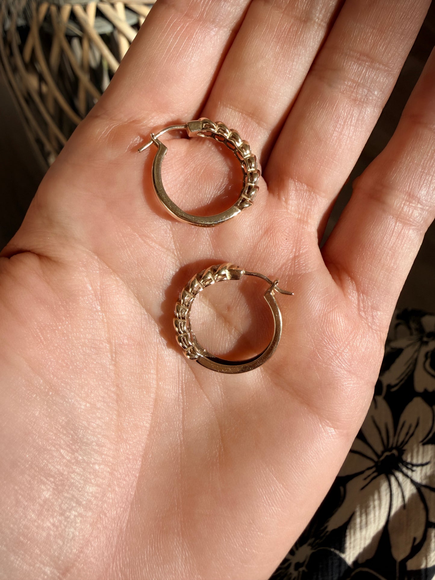 14k diamond hoops