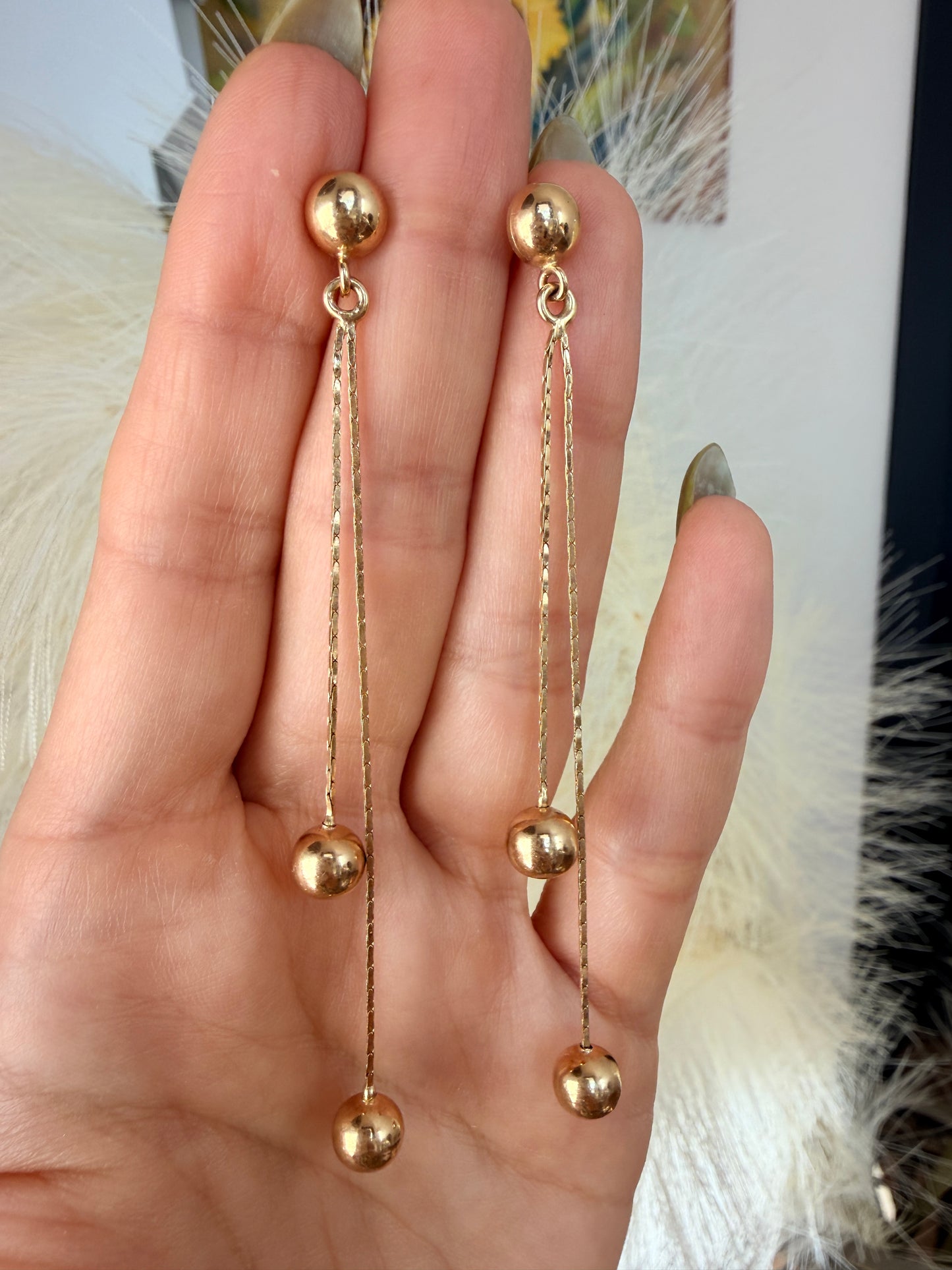 14k Dangle Spheres