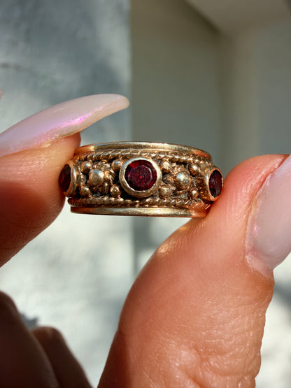 14k Garnet Eternity Band, size 5.25