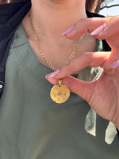 Midcentury 18k Libra Charm