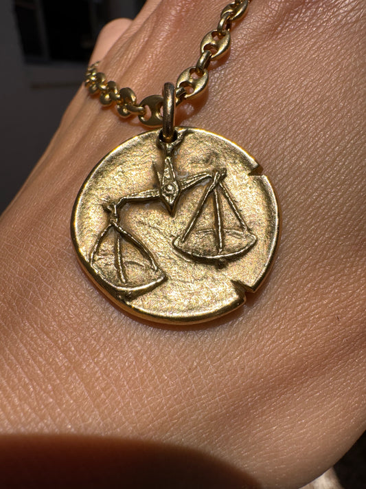 Midcentury 18k Libra Charm