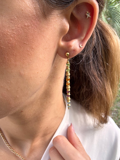 18k semi-precious Drop Earrings