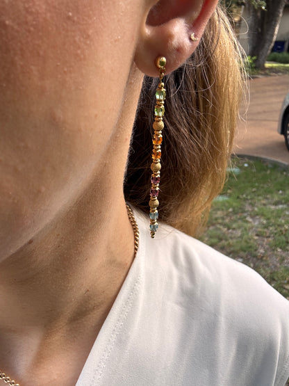 18k semi-precious Drop Earrings