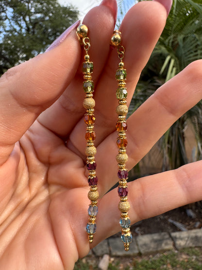 18k semi-precious Drop Earrings