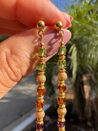 18k semi-precious Drop Earrings