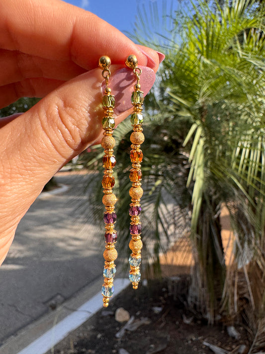 18k semi-precious Drop Earrings