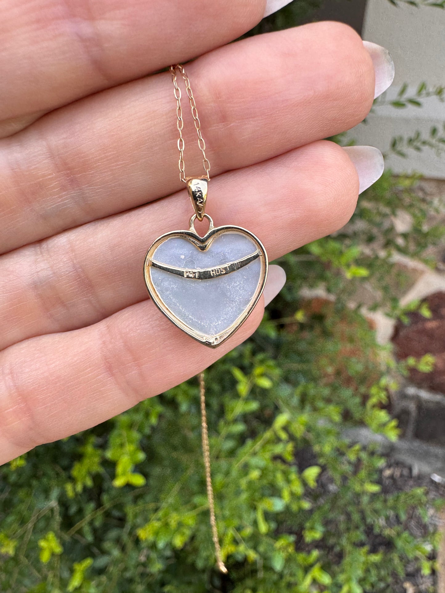 14k Mother of Pearl Heart Charm