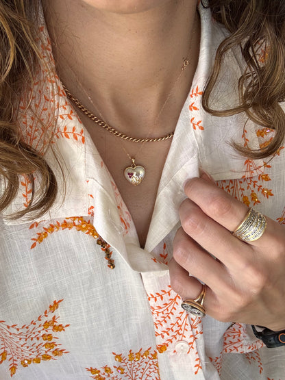 14k Mother of Pearl Heart Charm